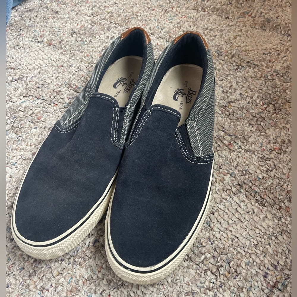Bass Mens Casual Slip-On Blue Shoes Size 9.5